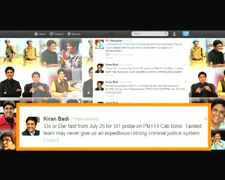 Watch Tweet war Bedi calls PM 'Dhritrashtra' Video