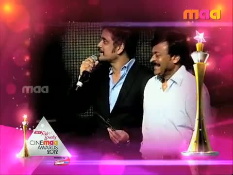 Watch CineMAA Awards 2012 : Best Actor to Megastar Chiranjeevi Says Nag. - Telugu Cinema Movies Video