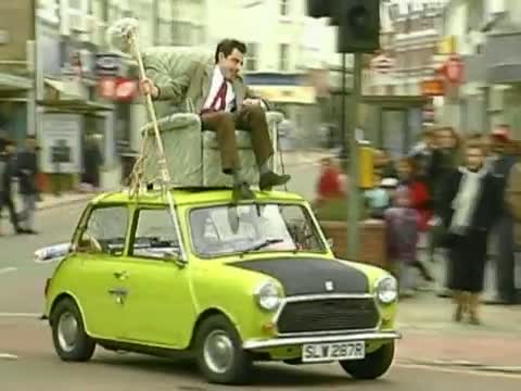 Watch Mr Bean Driving on roof of car - Mr Bean fÃ¤hrt auf dem Dach seines Autos Video