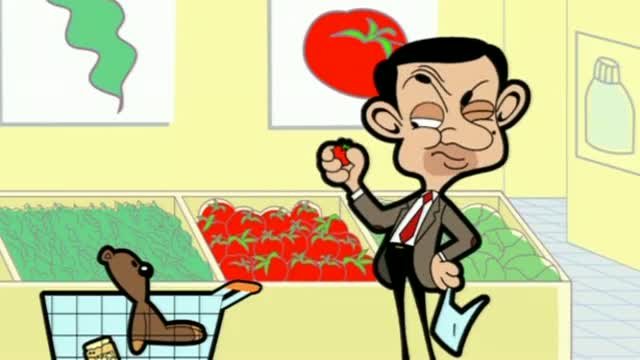 Watch Mr Bean - Food Shopping with Teddy Video