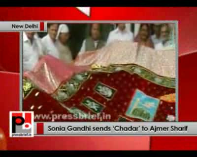 Watch Sonia Gandhi sends 'Chadar' to Ajmer Sharif 22nd May 2012 Video