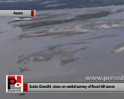 Watch Sonia Gandhi visits flood-hit areas in Assam 2nd,July,2012 Video