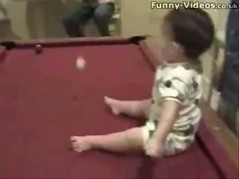 Watch Amazing Baby on pool table Video