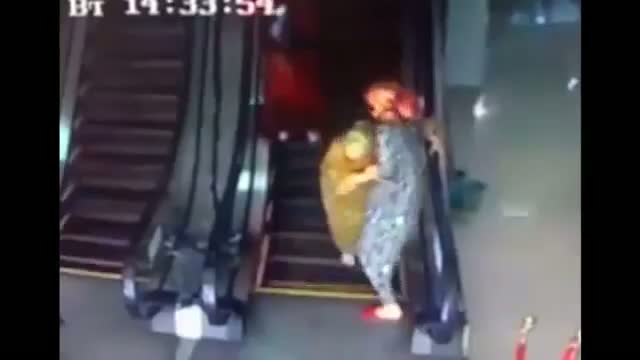 Watch First time on escalators Video