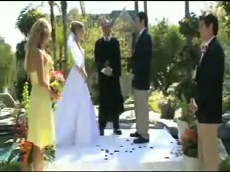 Watch Bride falls in pool Video