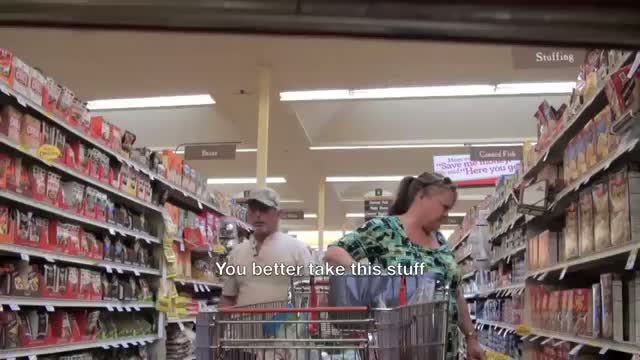 Watch Guy puts crap in other people's carts Video