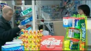 Watch Guy visits stores with stocking over his face Video