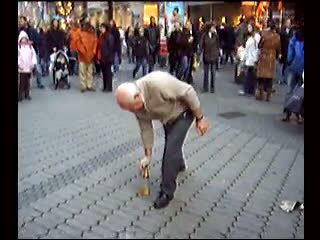 Watch Old Man doing turtle Freeze on a Bottle Video