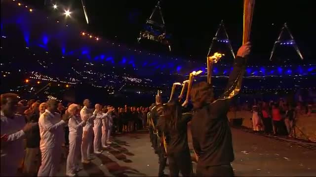Watch Olympic Cauldron is lit at the Olympic Stadium for the London 2012 Olympic Games Video