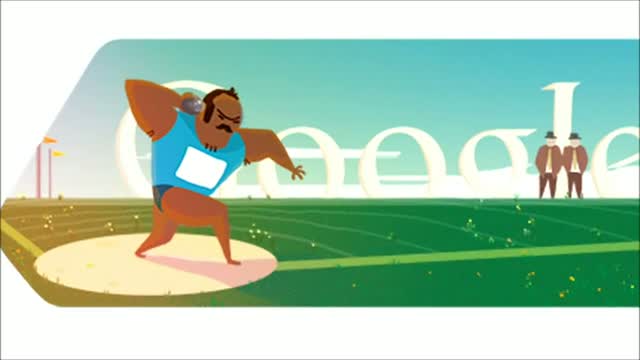 Watch London 2012 shot Put Google Doodle Video