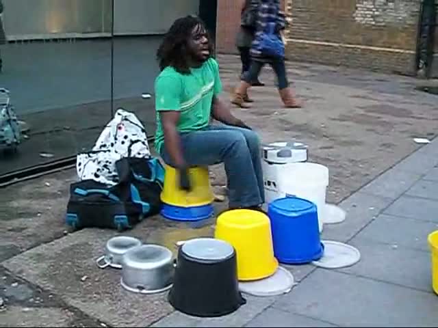 Watch street drummer in london Video