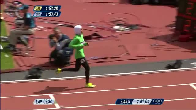 Watch Saudi Arabia's Sarah Attar makes history in the 800m heats - London 2012 Olympic Games Highlights Video