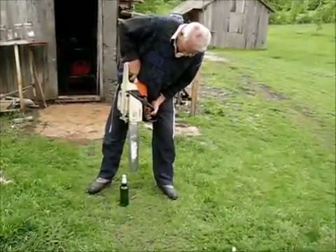 Watch Open Beer with Chainsaw Video