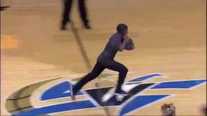 Watch NBA fan shows up mascot with amazing dunk Video