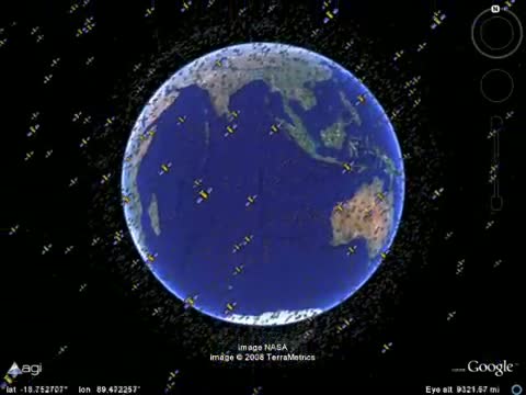 Watch Real-time Satellites in Google Earth Video