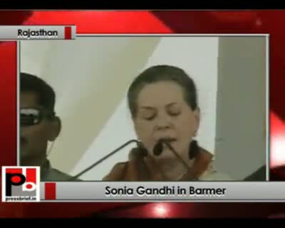 Watch Sonia Gandhii in Barmer 30th August 2012 Video