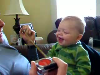 Watch Baby laughing at a tape measure Video