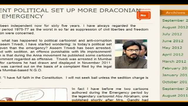 Watch Advani compares Aseem's arrest with Emergency Video