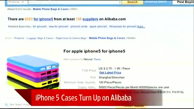 Watch New iPhone 5 Cases Selling on Alibaba Video