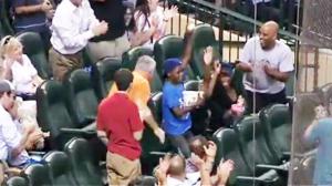 Watch Great Catch With Popcorn Bucket Video