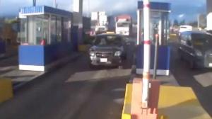 Watch Brutal Crash At Toll Booth Video