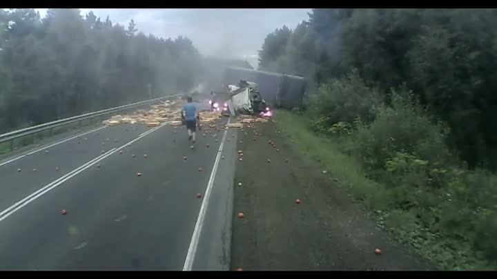 Watch Brutal Fiery Crash Caught On Dashcam Video