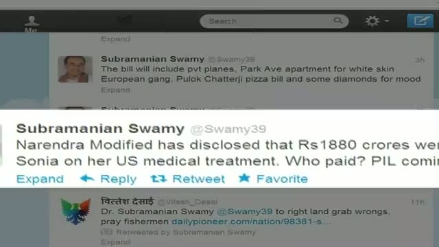 Watch Swamy to file PIL against Sonia on foreign treatment Video