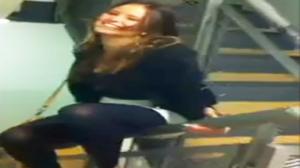 Watch Drunk Chick Banister Slide Fail Video