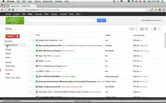 Watch Finding documents and folders using the Recent, Activity, and All Items Label in Google Drive Video
