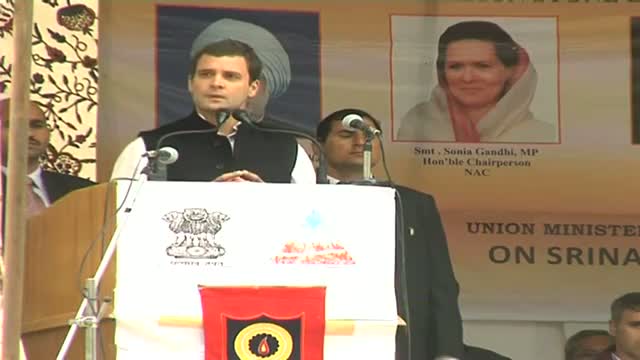 Watch Rahul Gandhi lays foundation of Srinagar Leh tunnel Video