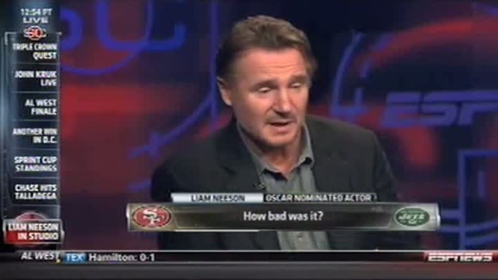 Watch Liam Neeson Knows Nothing About NFL Video