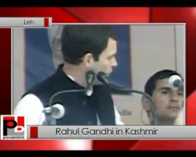 Watch Rahul Gandhi in Kashmir at the function to lay the foundation stone for the tunnel project Video