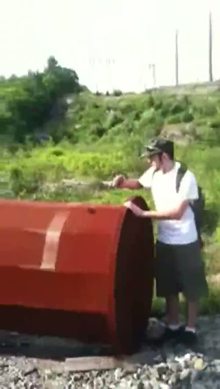 Watch Pipe Makes Laser Noise When Hit With A Rock Video