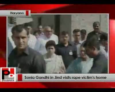 Watch Sonia Gandhi visits rape victim's house in Jind (Haryana) Video