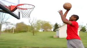Watch Amazing Front Flip Basketball Shot! Video