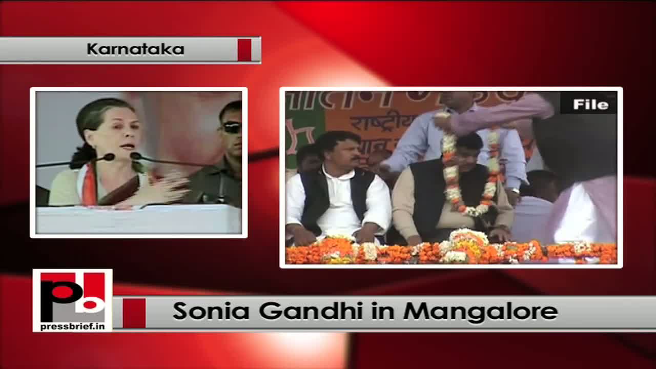 Watch Sonia Gandhi in Karnataka defends FDI, says BJP is anti-farmer  Video