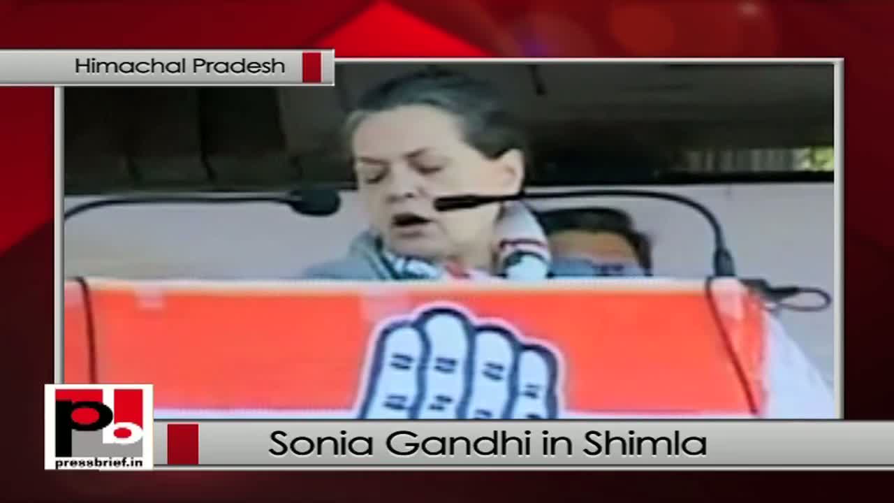 Watch Sonia Gandhi in Shimla addresses Congress rally, attacks BJP Video