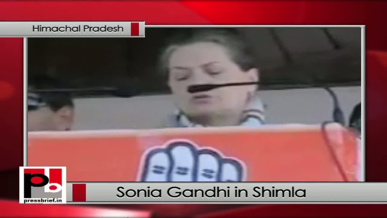 Watch Sonia Gandhi in Shimla explains UPA policies for welfare of the women  Video