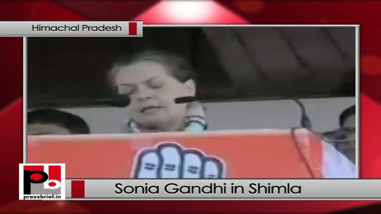 Watch Sonia Gandhi in Shimla: BJP never took actions against its corrupt leaders  Video