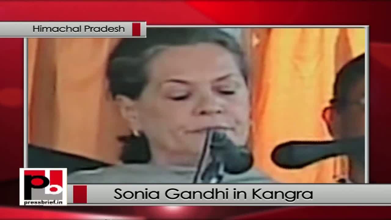 Watch Sonia Gandhi in Kangra blames BJP state govt. for not implementing central schemes Video