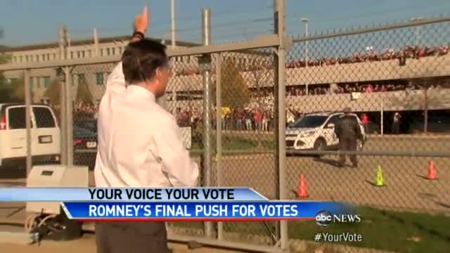 Watch 2012 Presidential Election With Mitt Romney, Barack Obama: Mitt Romney's Last-Minute Campaign Stops Video