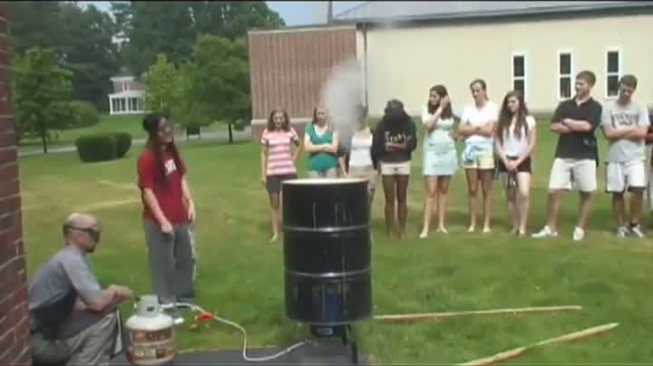 Watch 55 Gallon Steel Drum Implosion Video