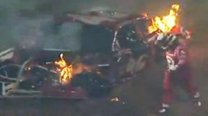 Watch Nascar Driver Crashes Into Safety Truck! Video