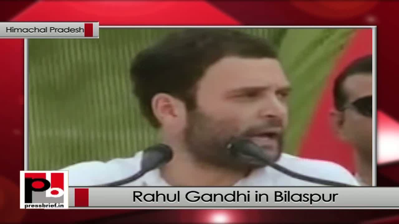 Watch Rahul Gandhi in Bilaspur (HP): BJP halts CongressÃ¢â‚¬â„¢ development policies Video