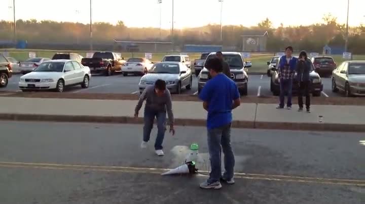 Watch Water Bottle Rocket Launch Fail Video