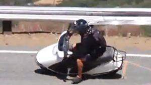 Watch Honda Elite Scooter Crashes Into Guardrail Video