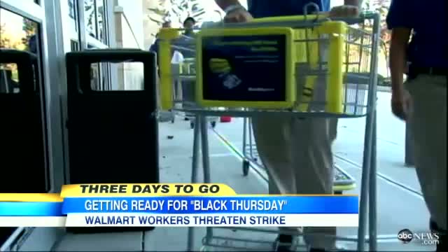 Watch Walmart Black Friday Shopping 2012: Walmart Employees Threaten Strike Video
