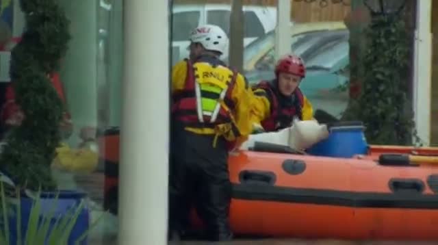 Watch Raw: Welsh Village Evacuated Due to Heavy Floods Video