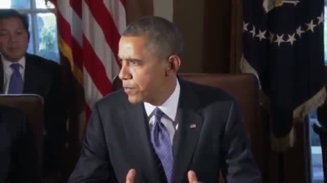 Watch Obama Sits Down With Cabinet, Hails Rice Video