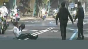 Watch Police Motorcyclist Forgets Speed Bump Video